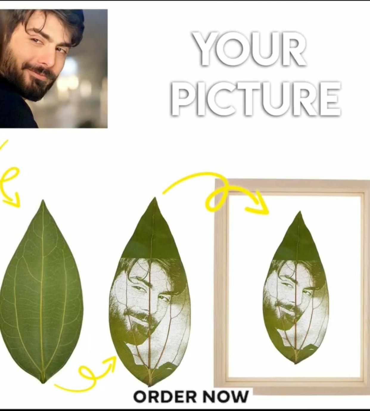 Your Picture on Leaf | Leaf Engraving
