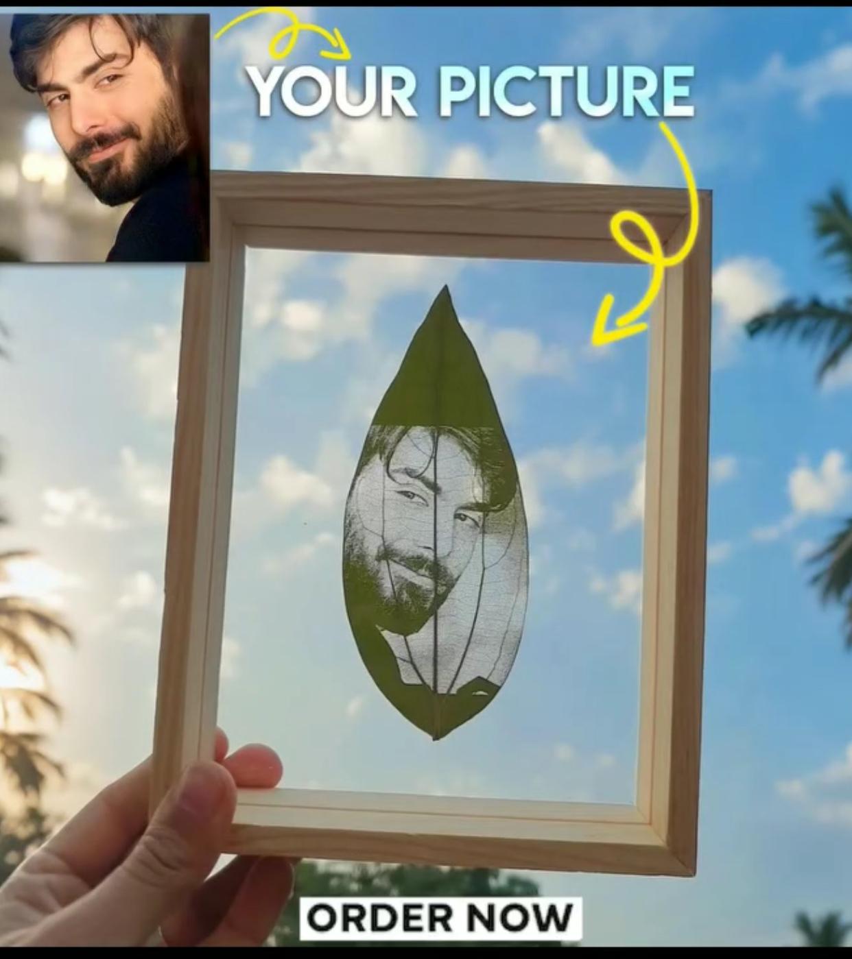 Your Picture on Leaf | Leaf Engraving