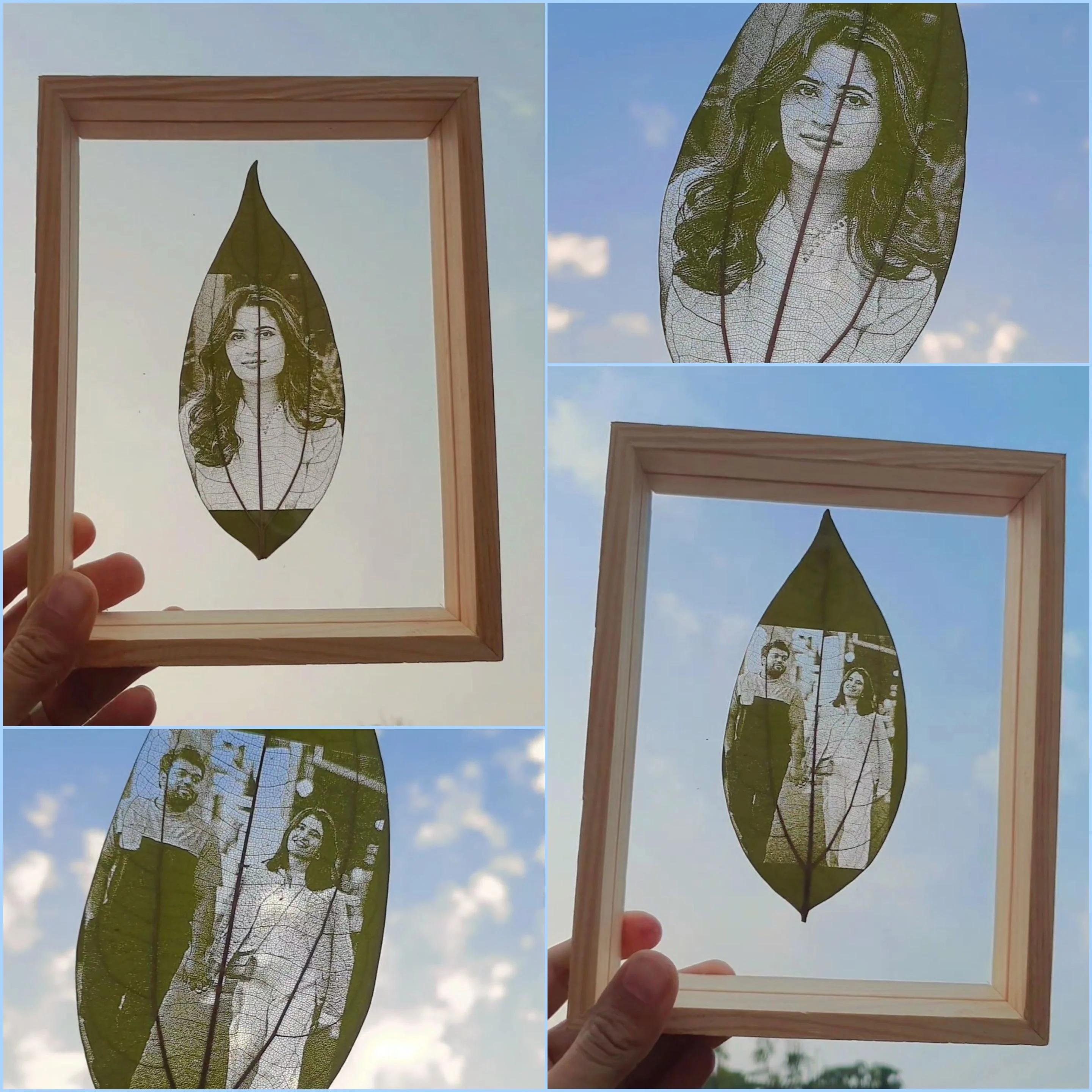 Your Picture on Leaf | Leaf Engraving